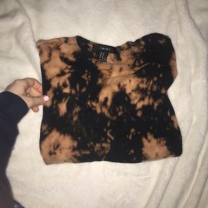 Forever 21 Bleach Dyed Black Sweater